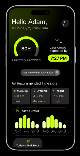 Gymetrics app home screen